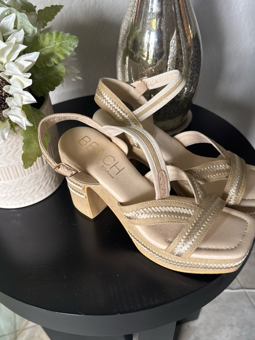by Matisse Sand Beige Slingback Platform Sandals